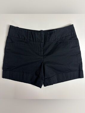 The Limited Drew Fit Black Chino Shorts Size 6 Cuffed Stretch